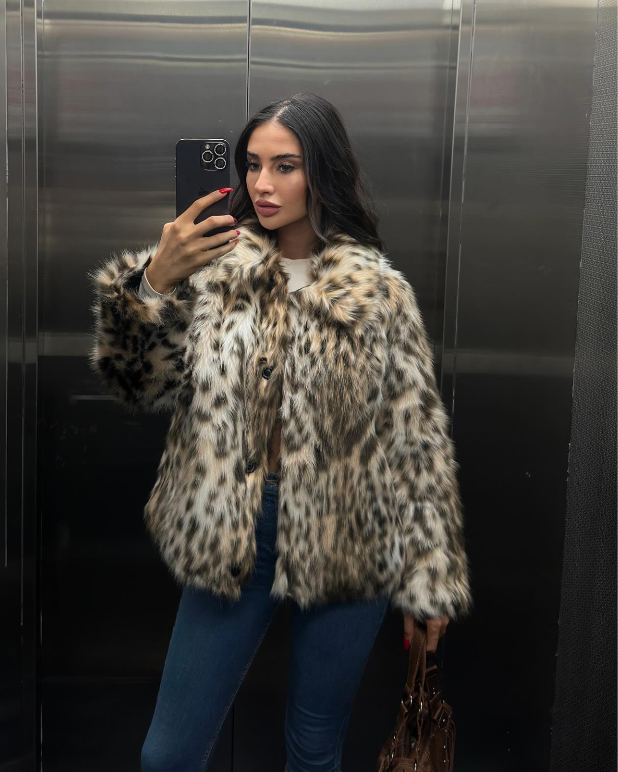 Ferryhill Leopard Faux Fur Jacket