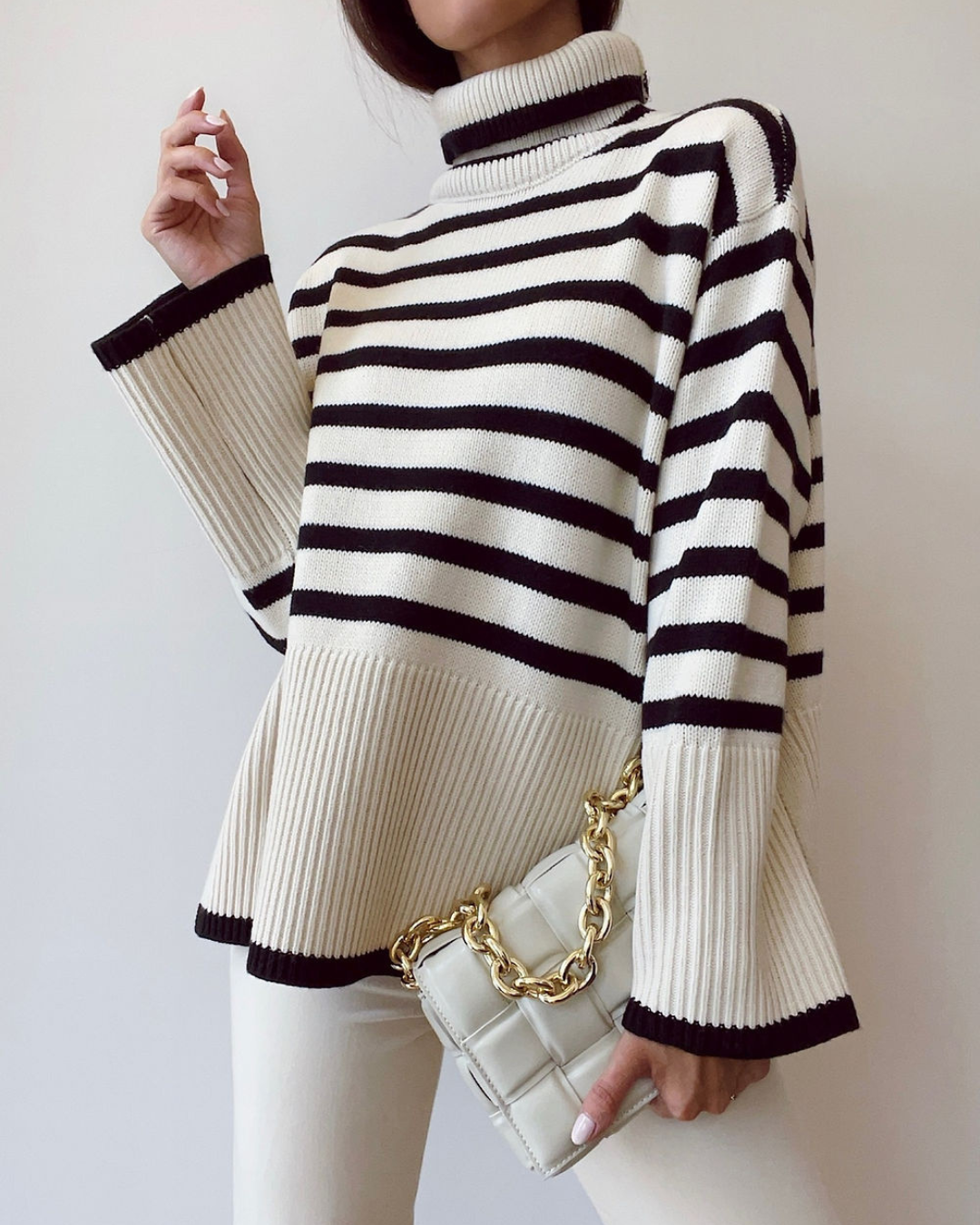Maglione a cortinetto a strisce Modelo
