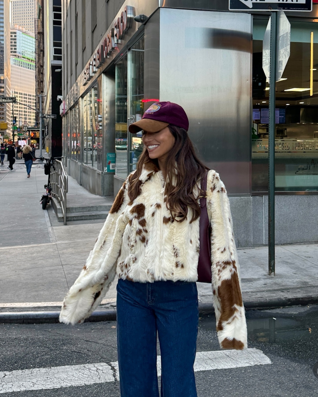 Ferryhill Cowhide Faux Fur Jacket