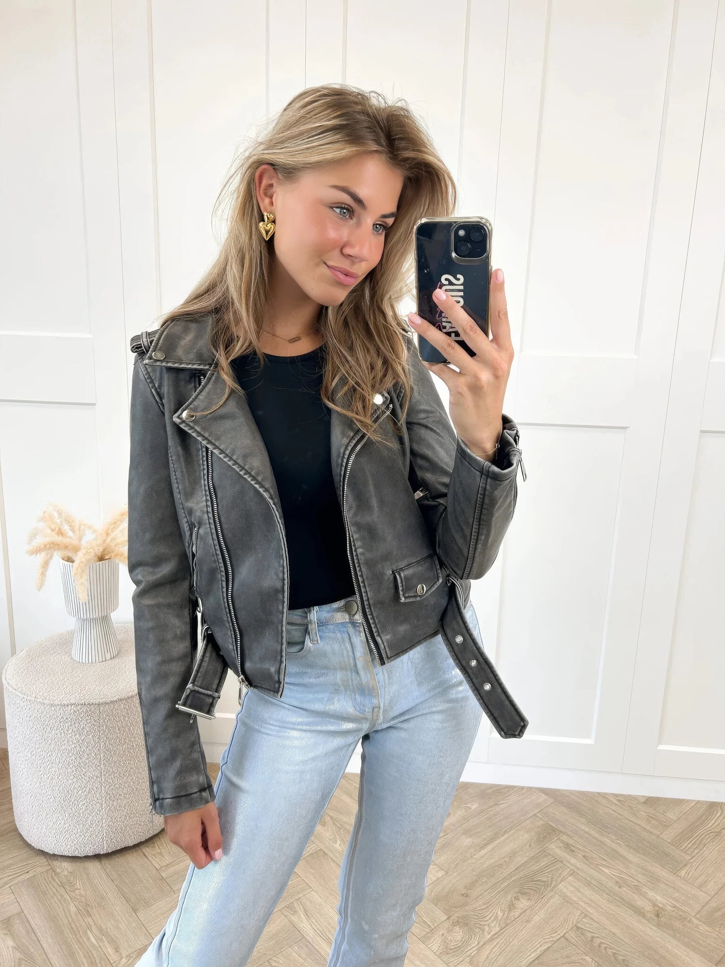 Moreno Vintage Leather Biker Jacket