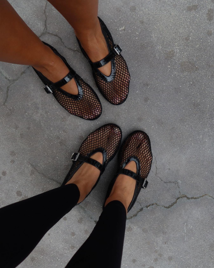 Aeden Paris Mesh Ballet Flats