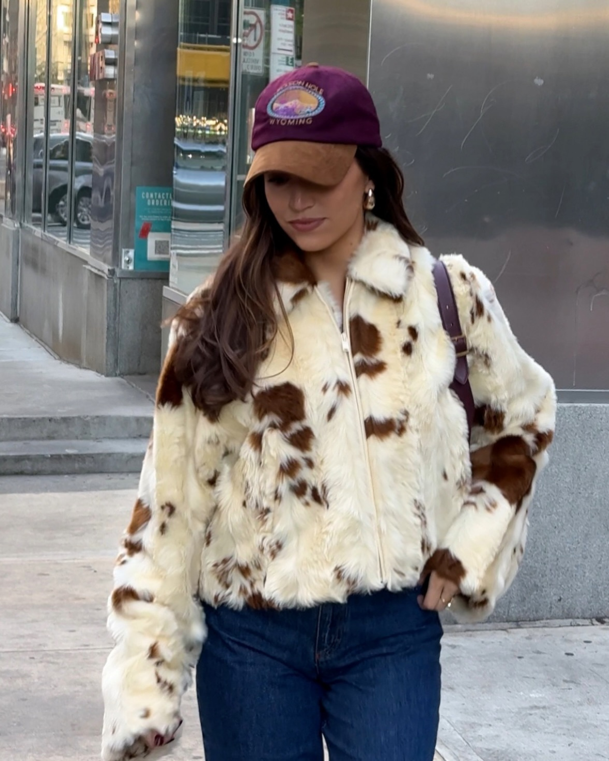 Ferryhill Cowhide Faux Fur Jacket