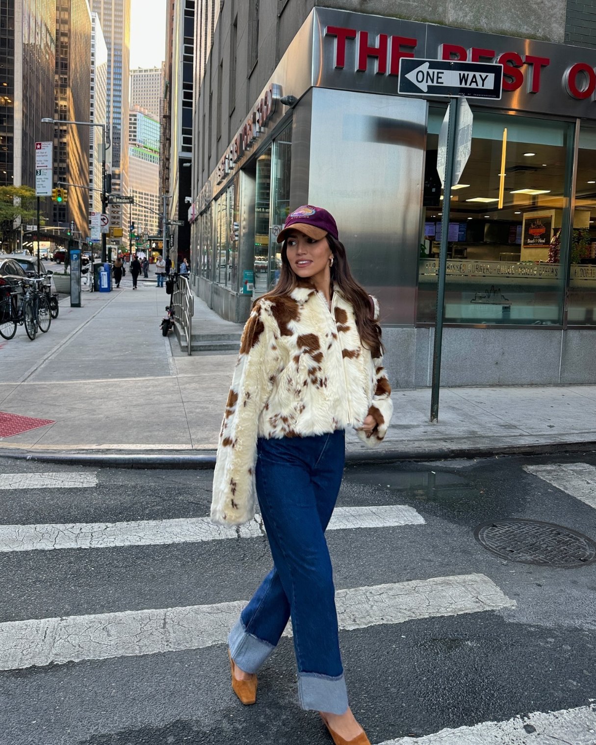 Ferryhill Cowhide Faux Fur Jacket