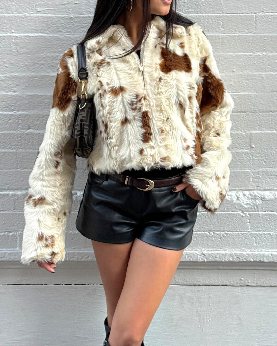 Ferryhill Cowhide Faux Fur Jacket