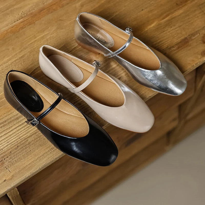 Paloma Metallic Leather Ballet Flats