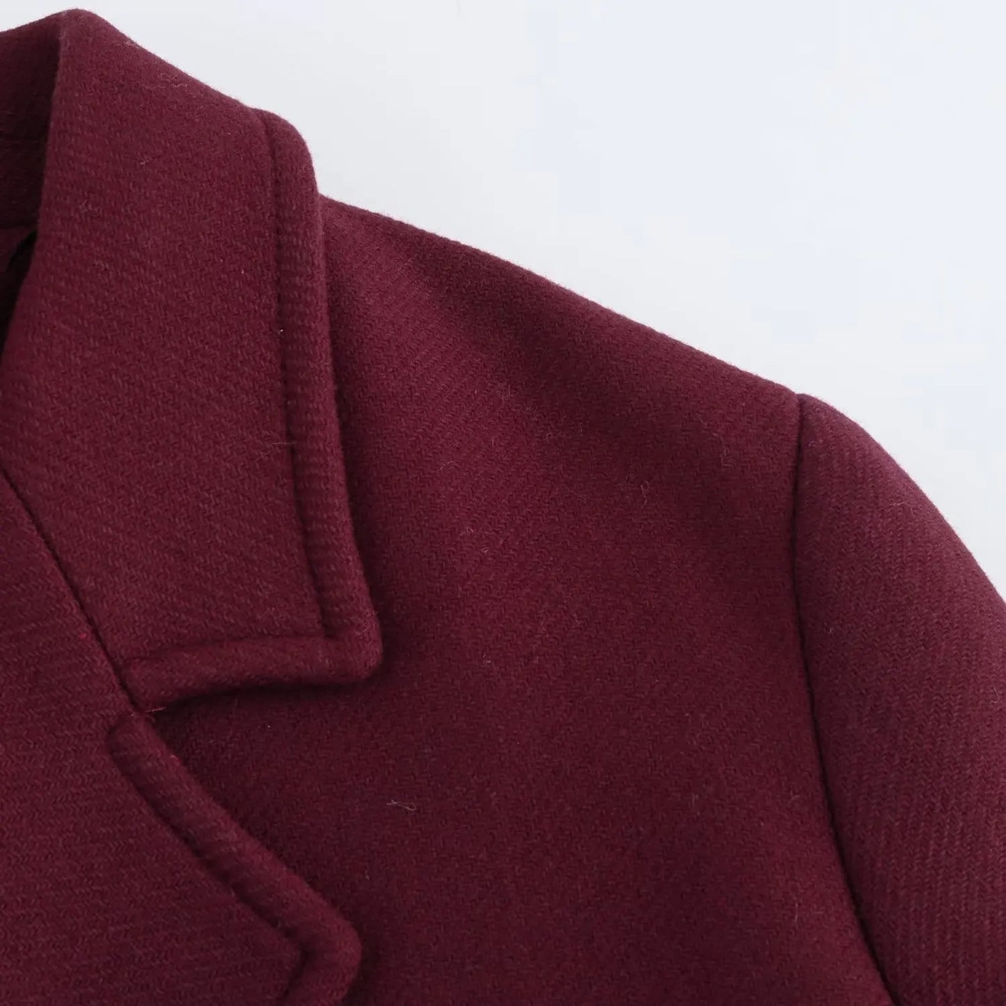 Cappotto a doppio petto di Diana Tricot in Borgogna