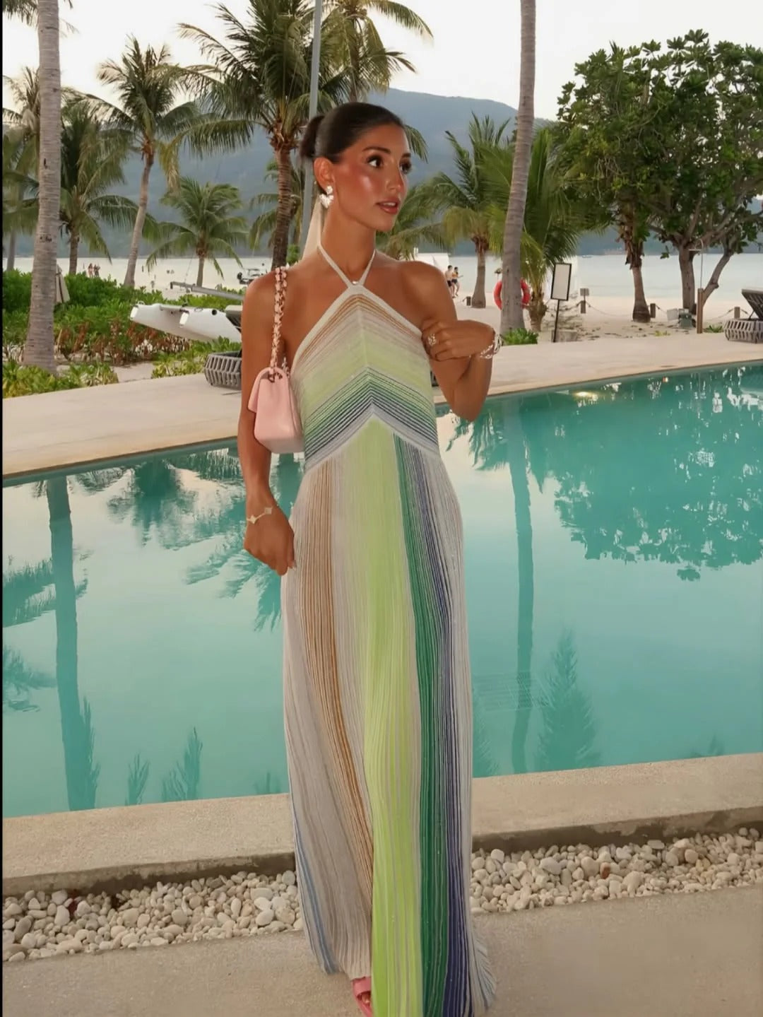 chevron dress maxi Kendall Halter – luxevintage Plus Size Mini Dresses chic bodycon silhouette What is Smart Casual Duration:5 days