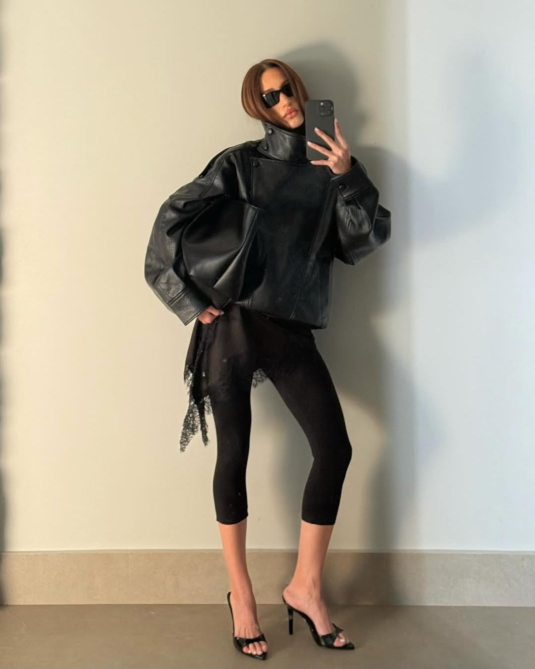 Verona High-Neck Leather Jacket