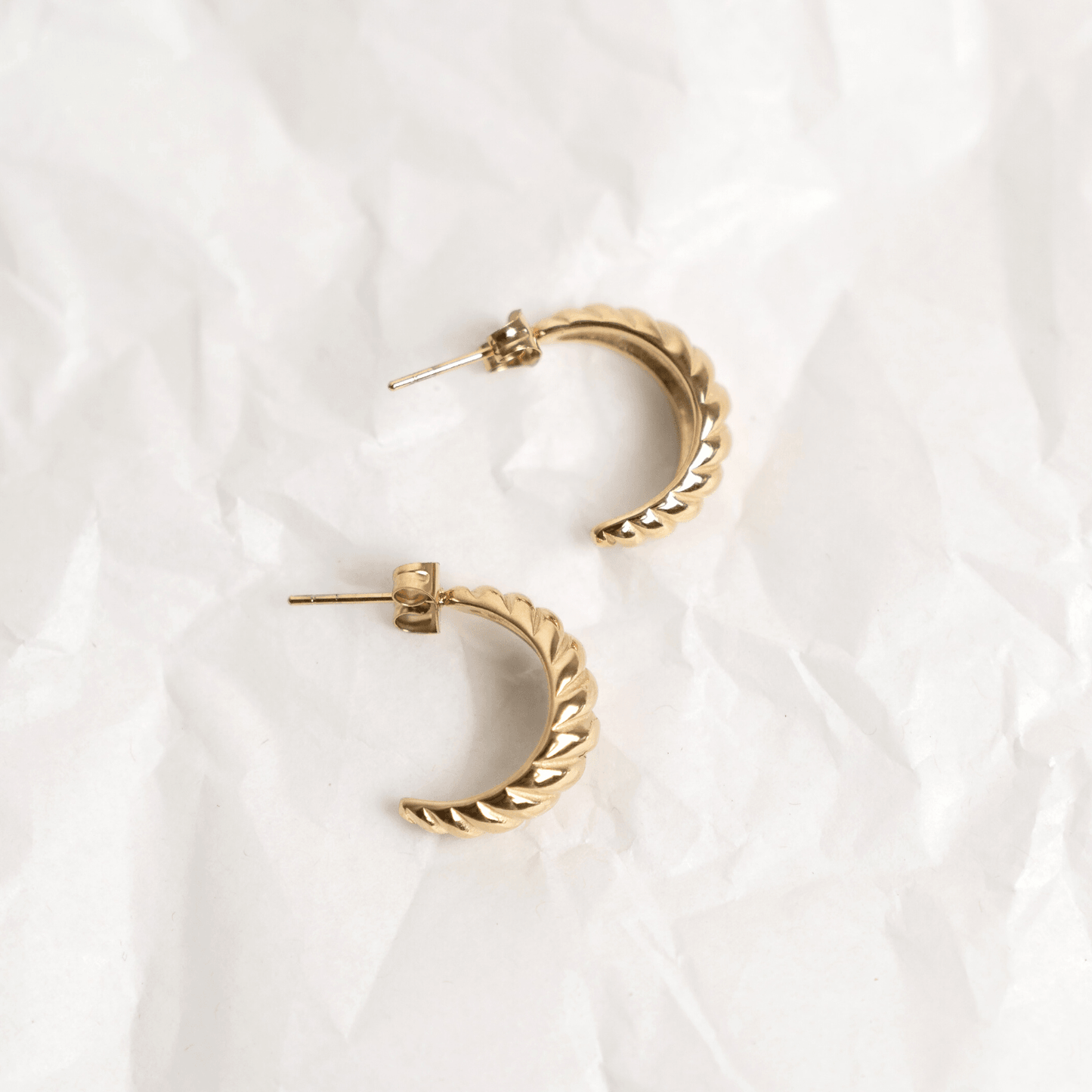 Petite Croissant Earrings - Gold