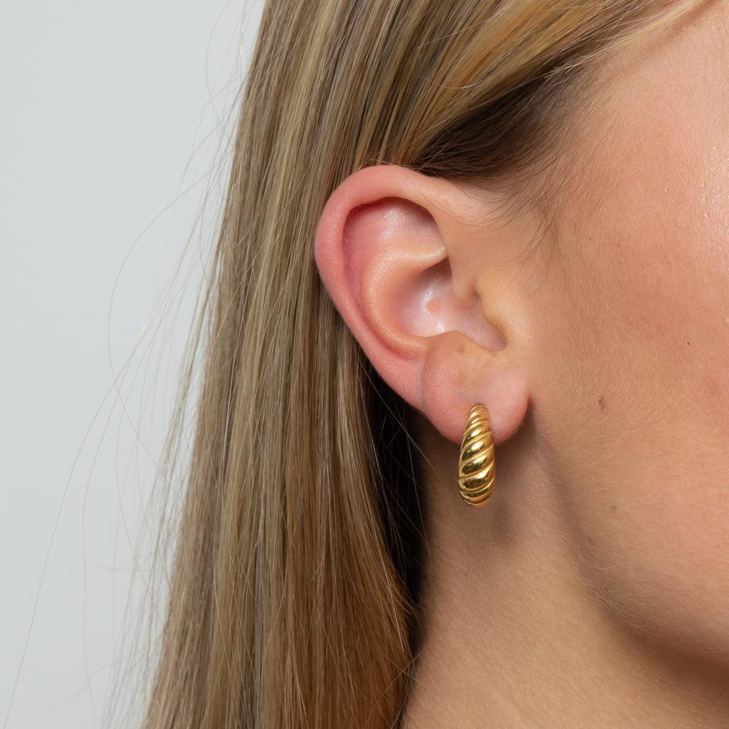 Petite Croissant Earrings - Gold