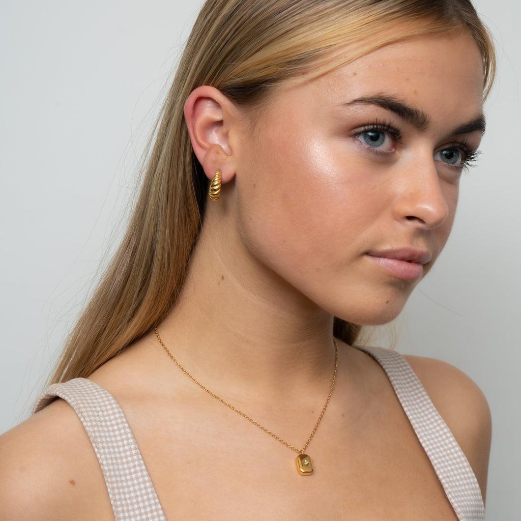 Petite Croissant Earrings - Gold