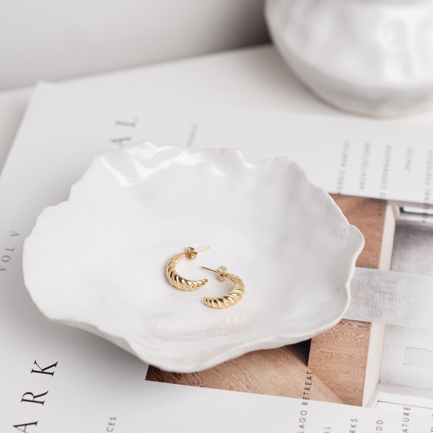 Petite Croissant Earrings - Gold