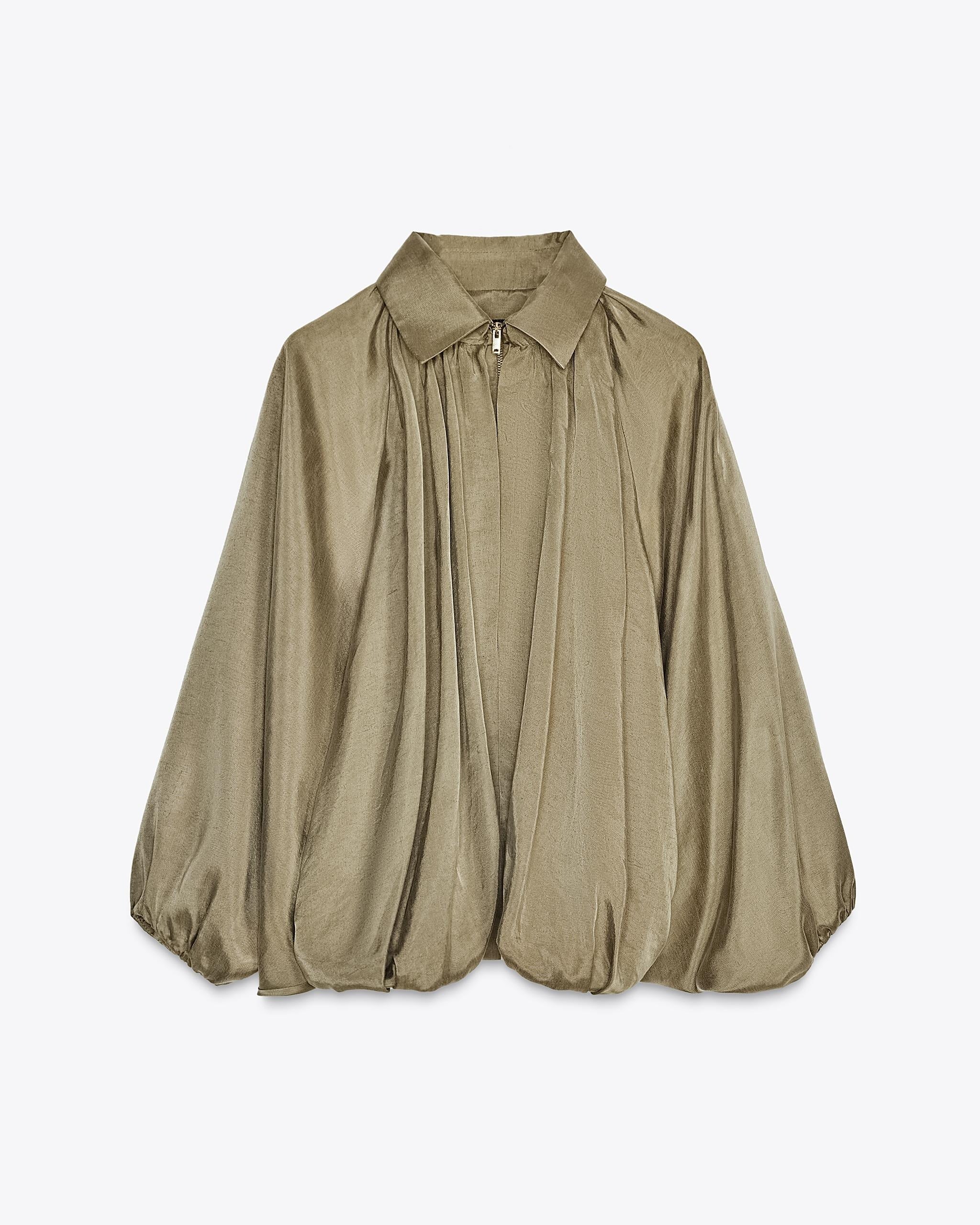 Maven Satin Pleated Bomber