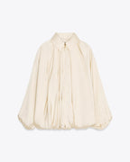 Maven Satin Pleated Bomber