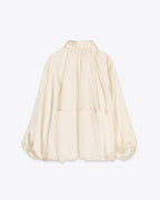 Maven Satin Pleated Bomber