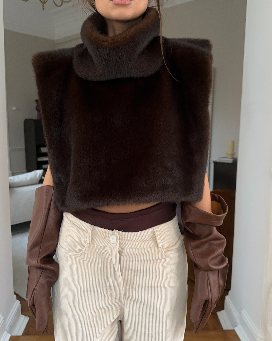 Ferryhill Faux Fur Turtleneck Vest