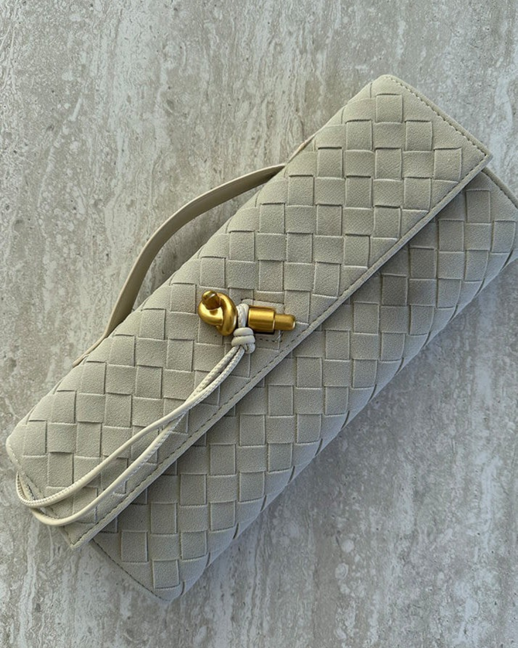 Bergamo Suede Woven Clutch