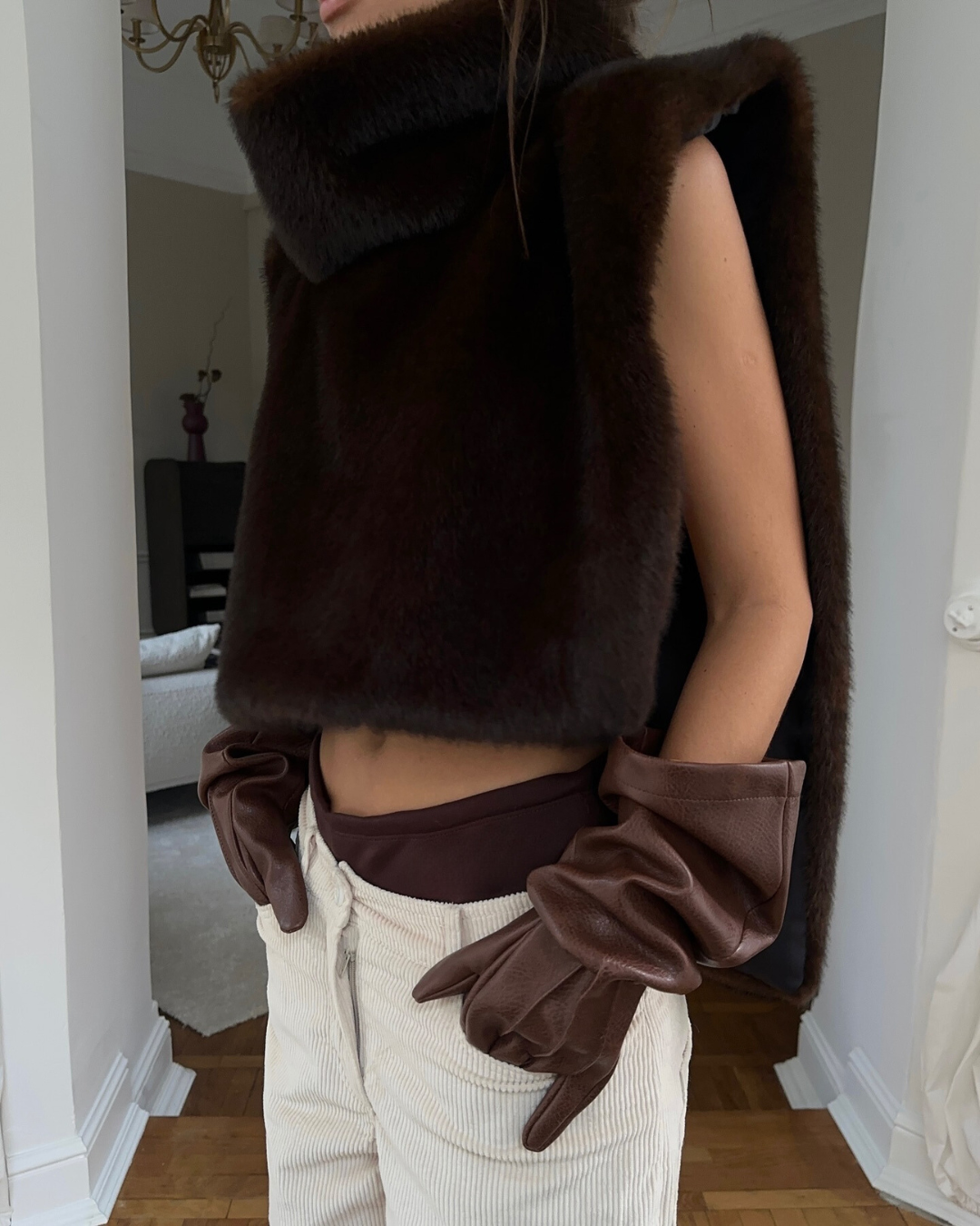 Ferryhill Faux Fur Turtleneck Vest