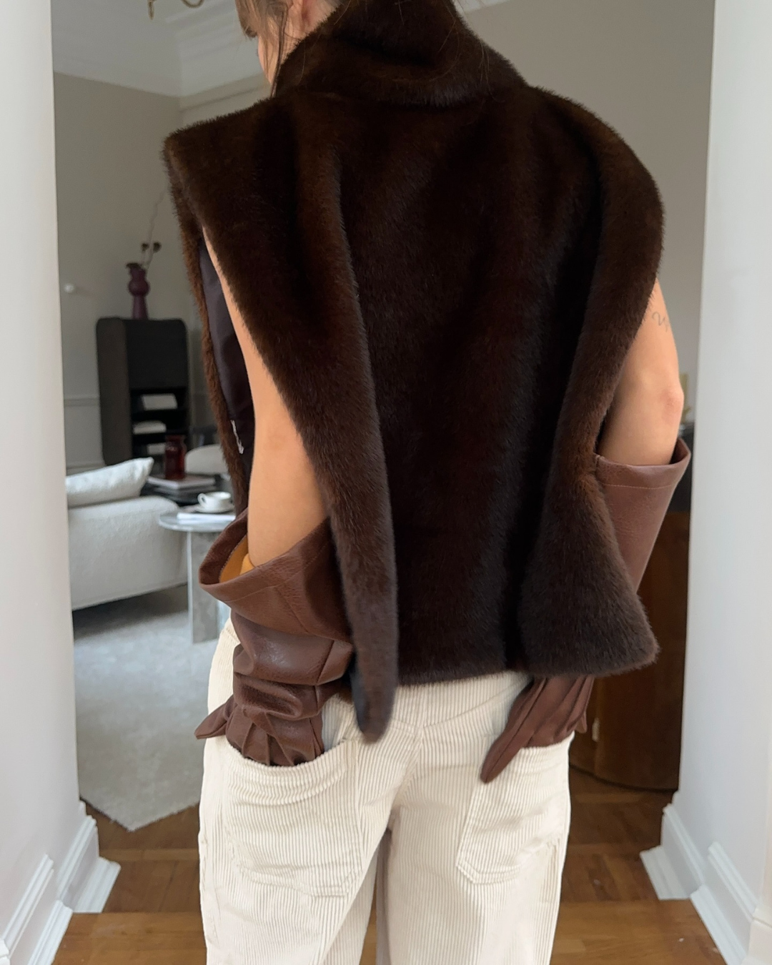 Ferryhill Faux Fur Turtleneck Vest