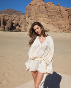 Rosella Pleated Ruffled Mini Dress