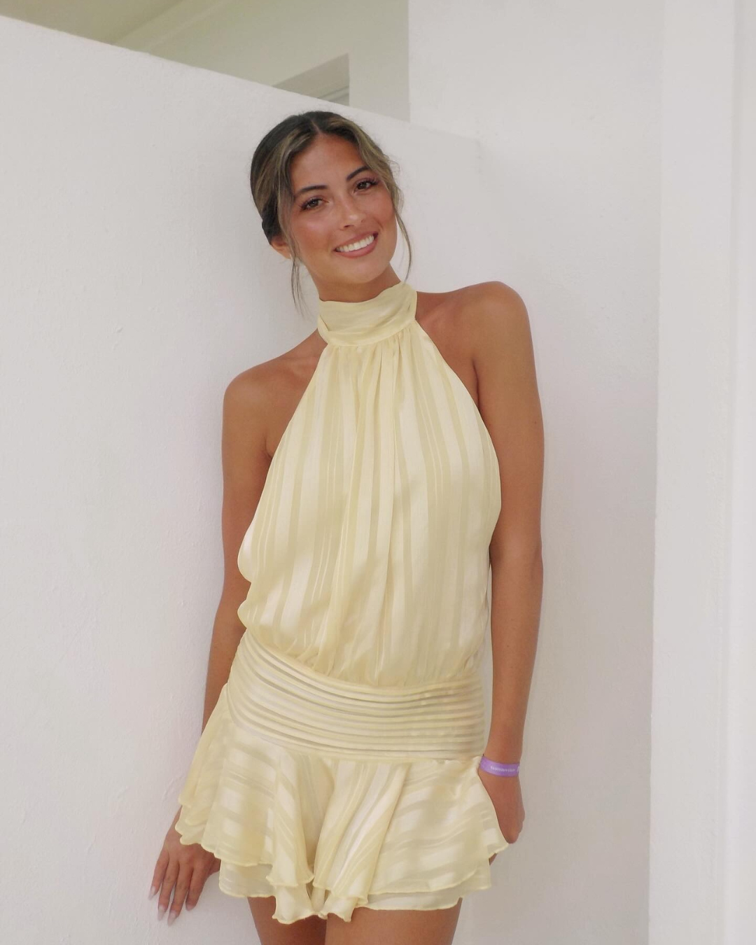 Rosella Pleated Halterneck Dress