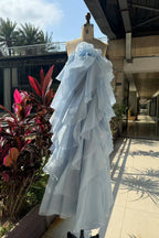 Ophélia Organza Ruffle Gown in light blue