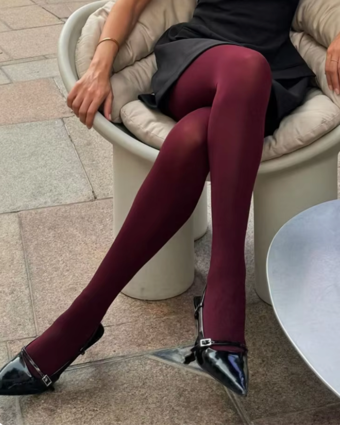 Diana Tricot Burgundy Tights