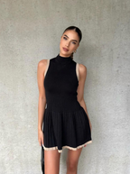 Kendall Drop-Waist Contrast Knit Dress Black / M Kendall Drop-Waist Contrast Knit Dress Black / M