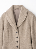 Béatrice Herringbone Shawl-Collar Peplum Jacket