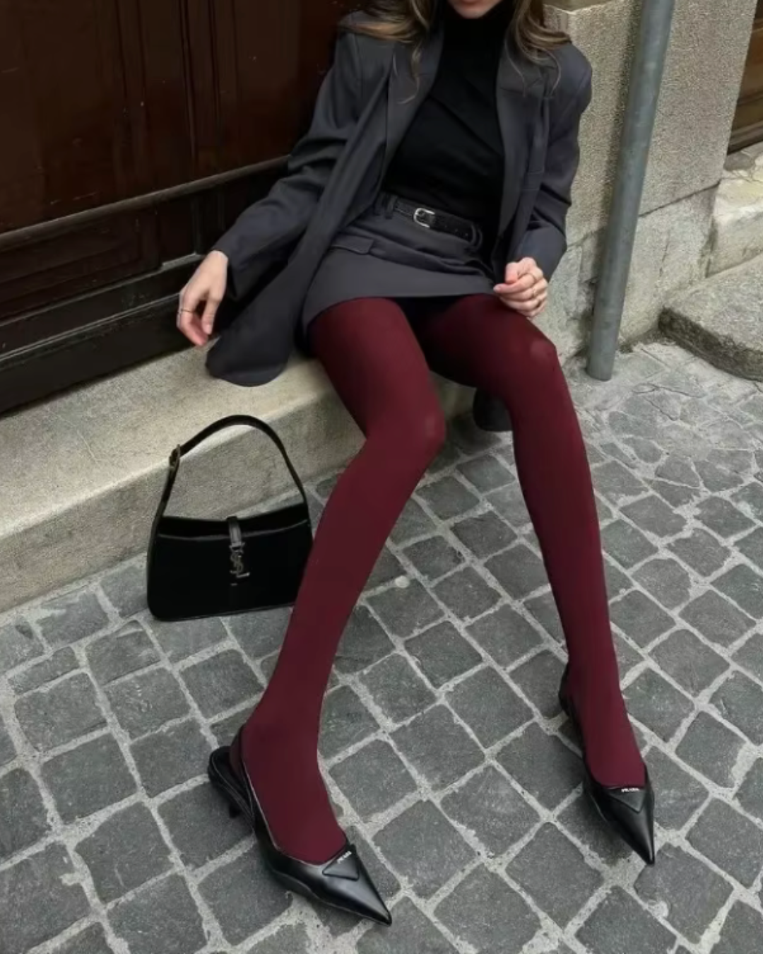 Diana Tricot Burgundy Tights