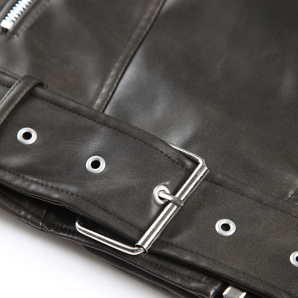 Giacca per motociclisti in pelle vintage Moreno