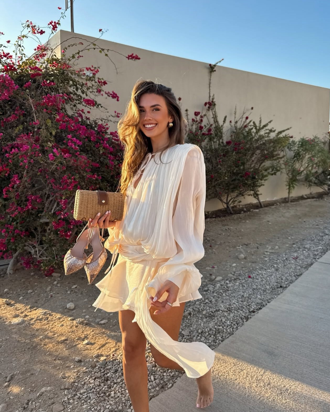 Rosella Pleated Ruffled Mini Dress