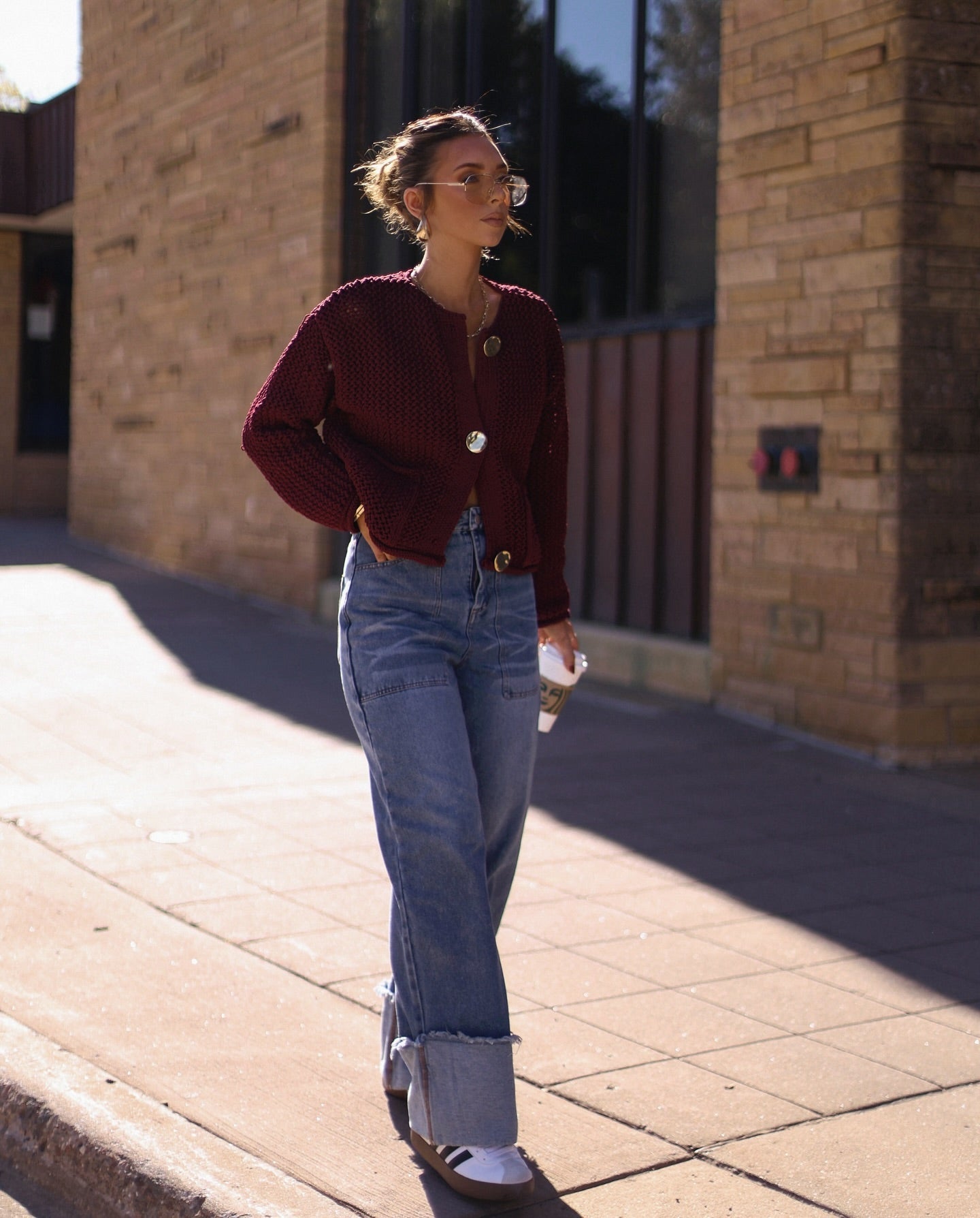 Diana Tricot Burgundy Knit Cardigan