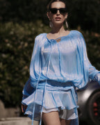 Rosella Pleated Ruffled Mini Dress