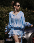 Rosella Pleated Ruffled Mini Dress