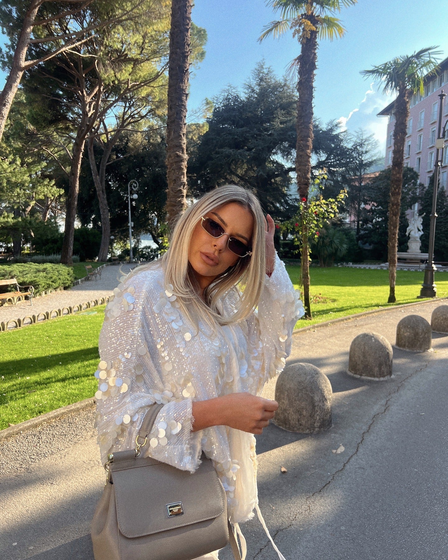 Mach & Aliza Sequin Kimono Top