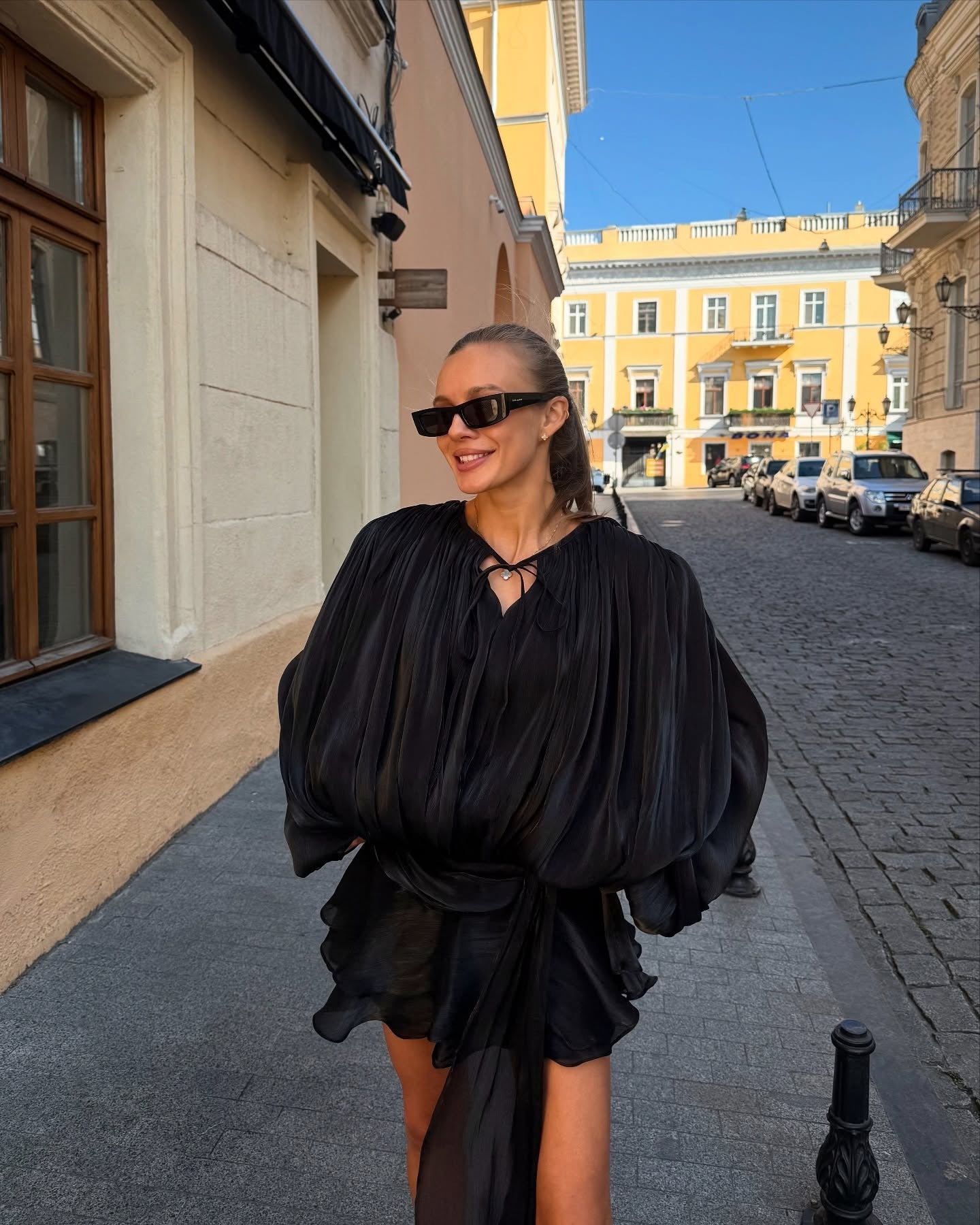 Rosella Pleated Ruffled Mini Dress