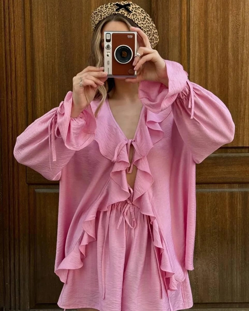 Kendall Ruffle Shorts Set