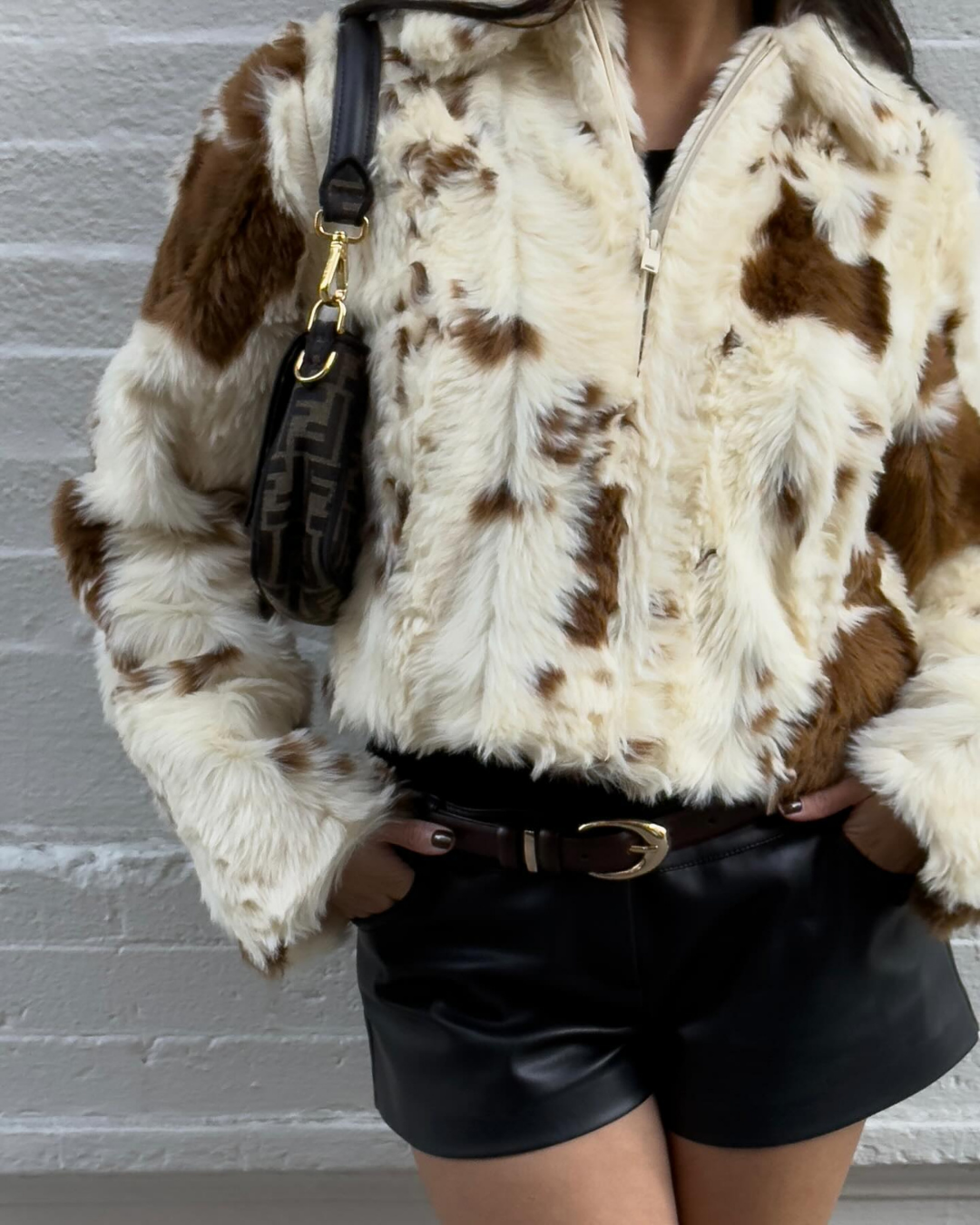 Ferryhill Cowhide Faux Fur Jacket