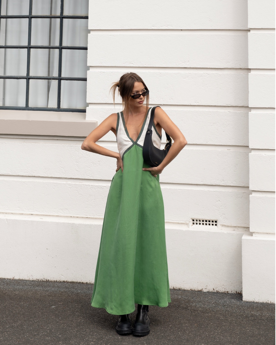 contrast satin dress Sante Sicily Contrast Satin Dress