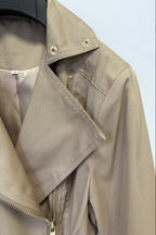 Vintage Century Belted Zip-Detail Long Trench in Khaki