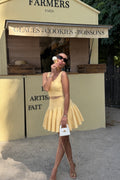 Odette Ribbed Knit Skirt Set in yellow