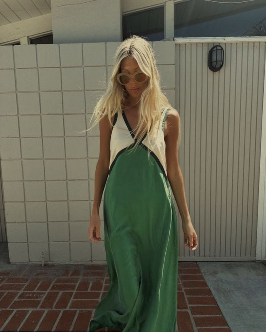 Sante Sicily Contrast Satin Dress