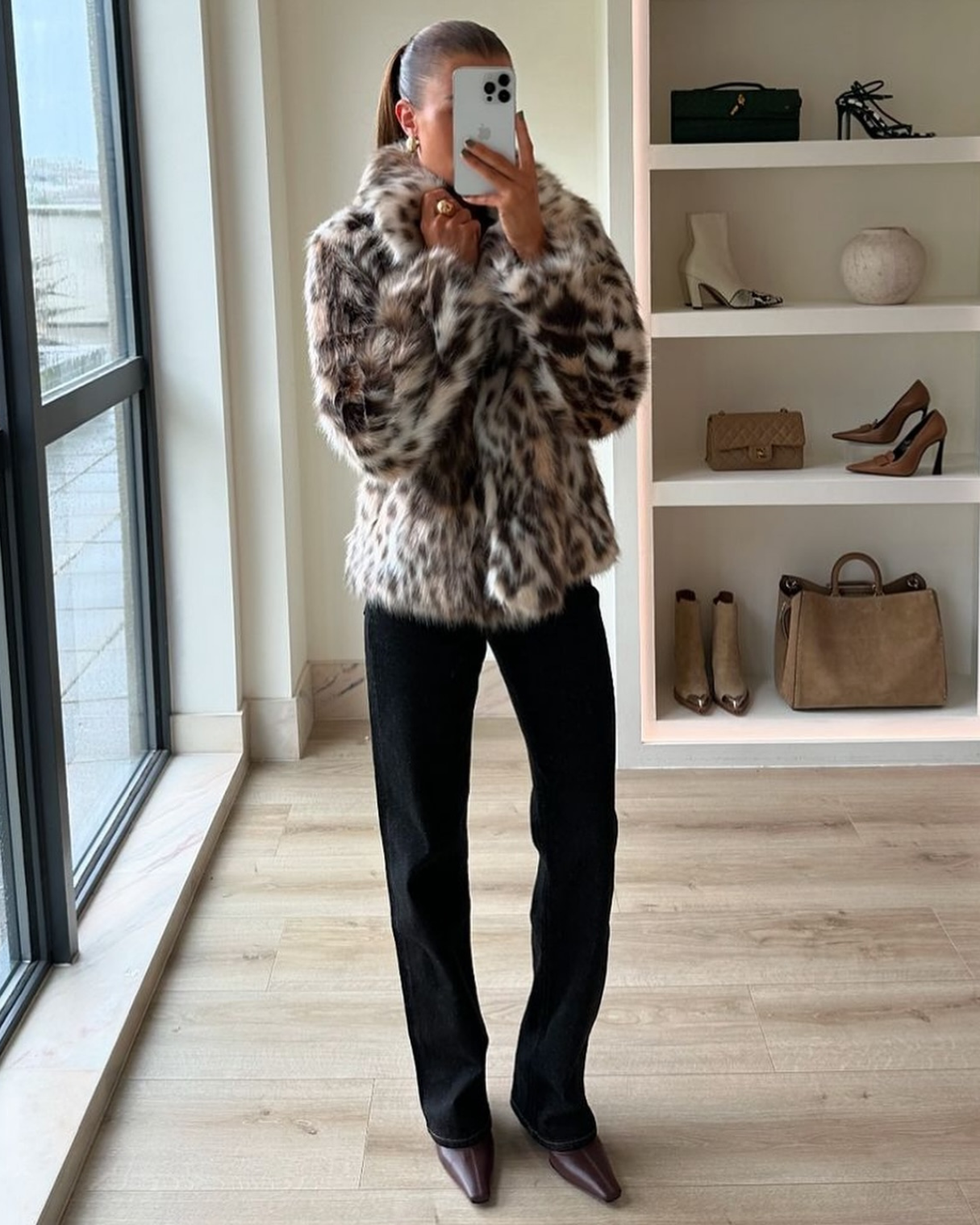 Ferryhill Leopard Faux Faur Coat