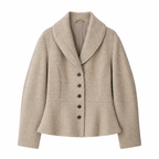 Béatrice Herringbone Shawl-Collar Peplum Jacket