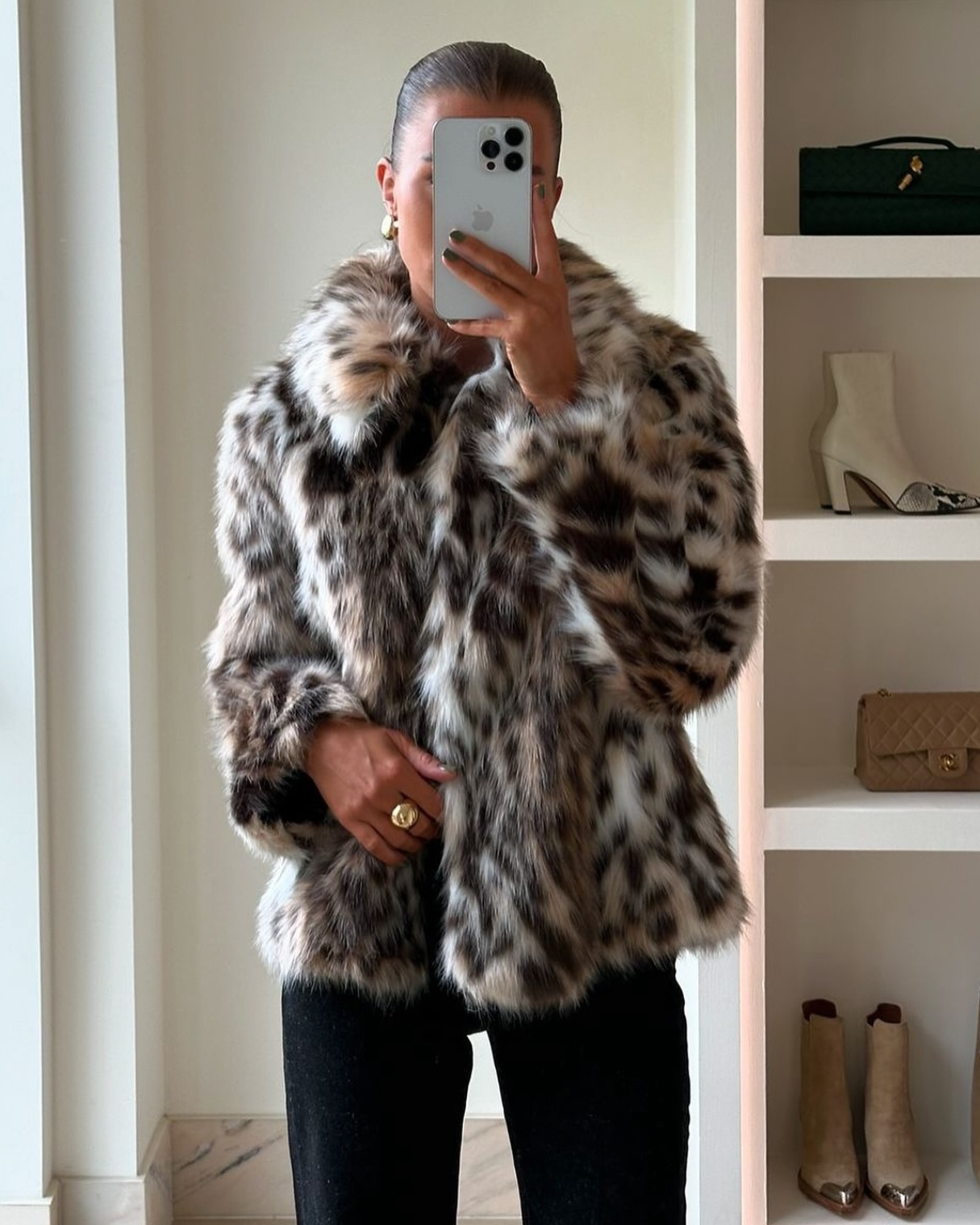 Ferryhill Leopard Faux Faur Coat