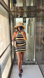 Margaux striped knit mini dress side