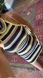Margaux striped knit mini dress detail