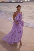 Ophélia Organza Ruffle Gown in light purple