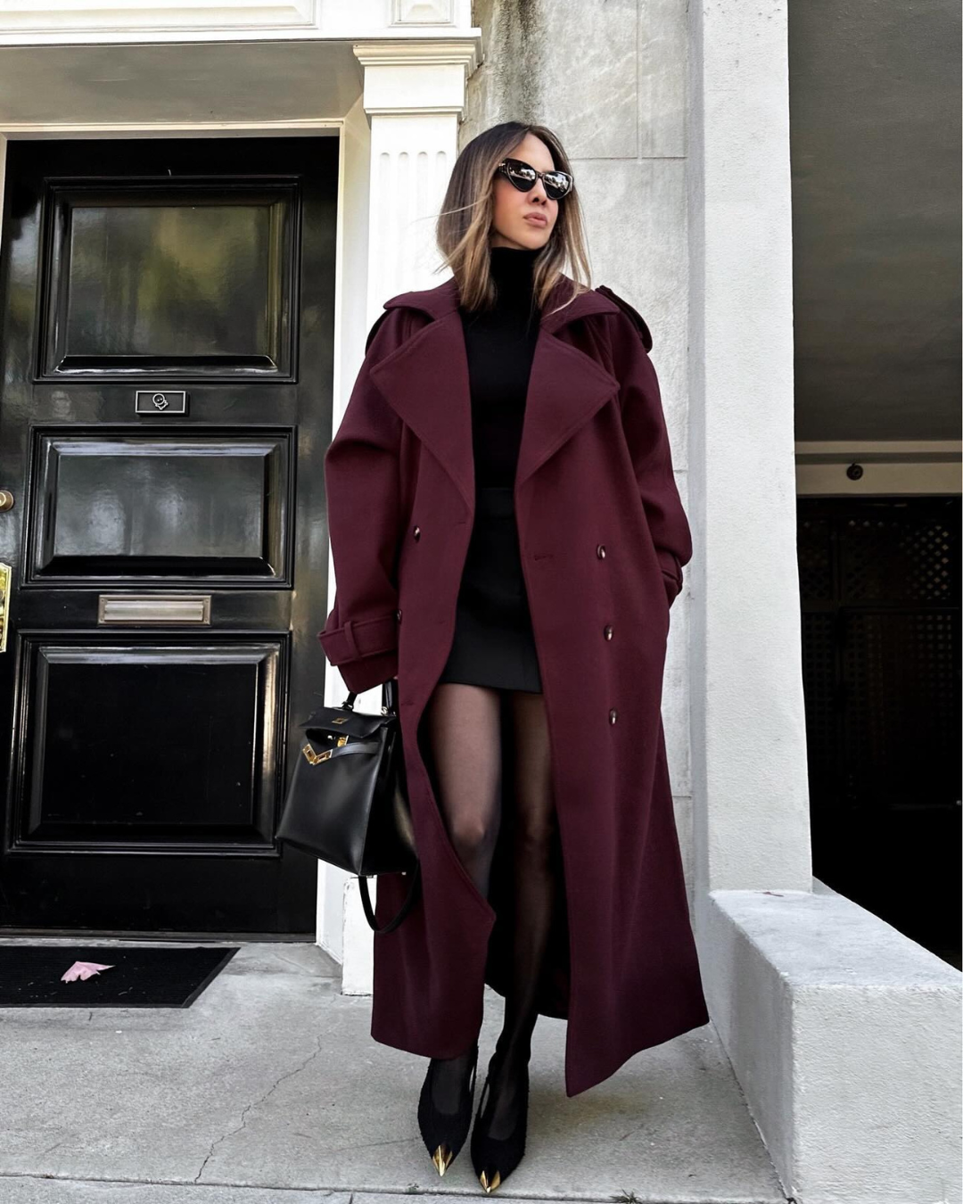 Diana Tricot Burgundy Trench Coat